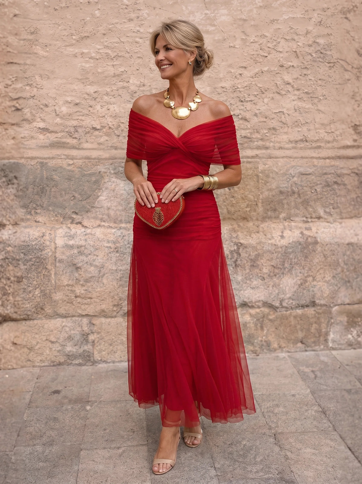 Lydia | Vestido largo con hombros al aire
