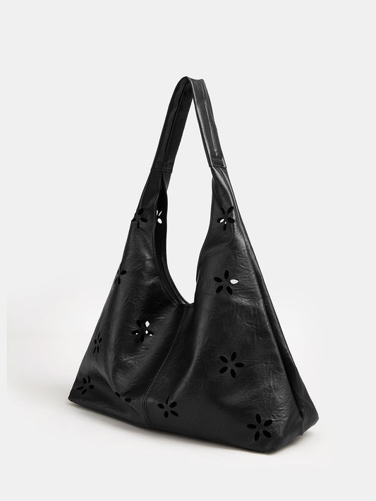 Bolso tote grande con calados florales