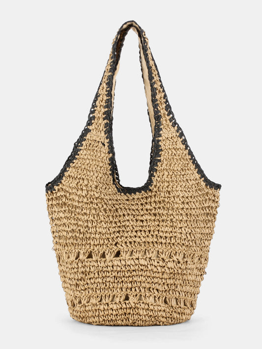 Bolso tote de rafia trenzada con croché | Alice Lune