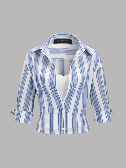 Conjunto de dos piezas: camisa a rayas y top de tirantes | Alice Lune