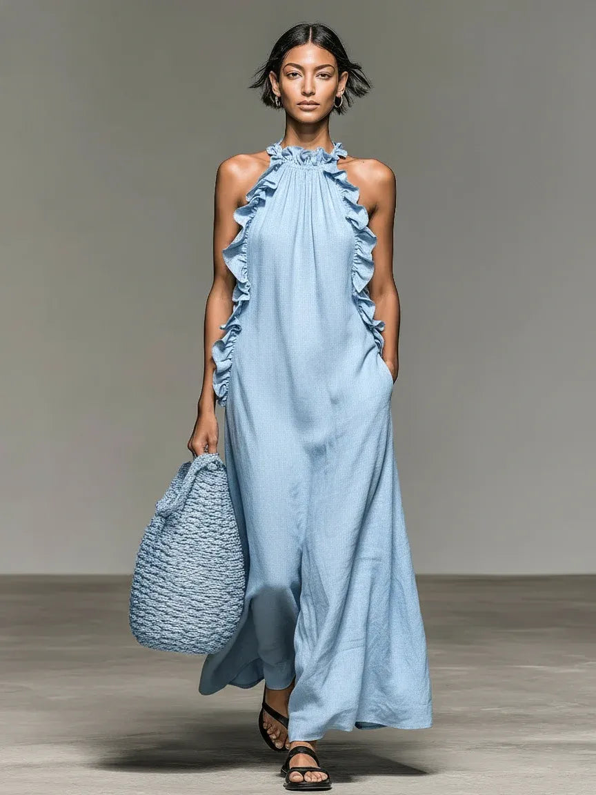 Vestido largo Gladys con bolsillos
