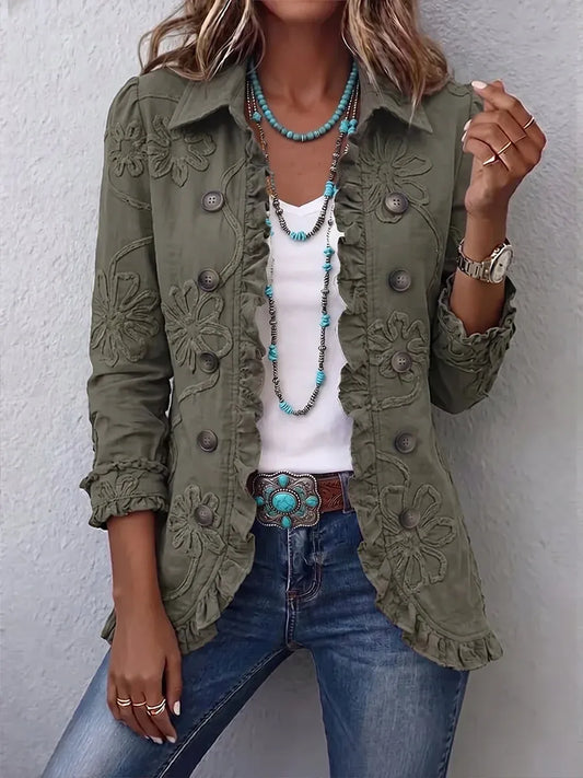 Kamberly | Chaqueta con volantes y bordados florales de estilo boho-chic