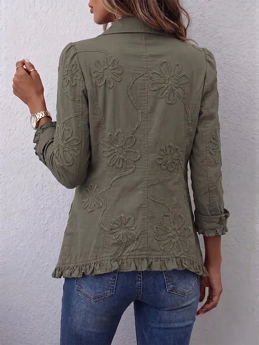 Kamberly | Chaqueta con volantes y bordados florales de estilo boho-chic