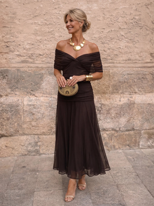 Lydia | Vestido largo con hombros al aire