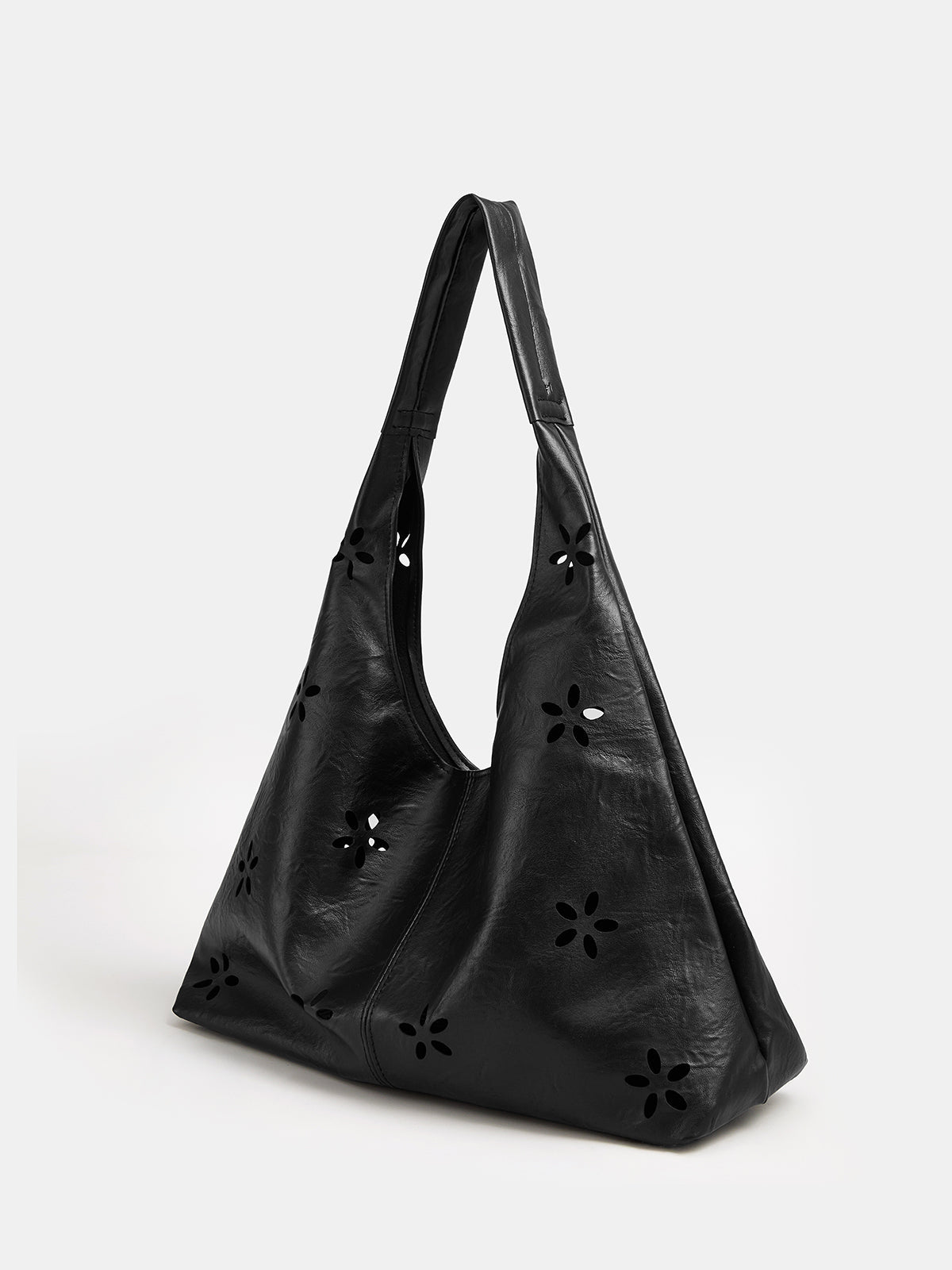 Bolso tote grande con calados florales