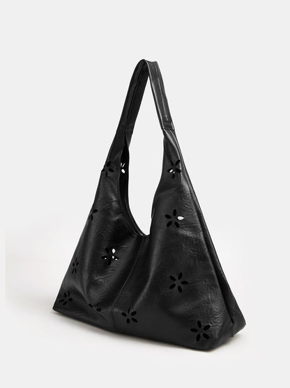 Bolso tote grande con calados florales