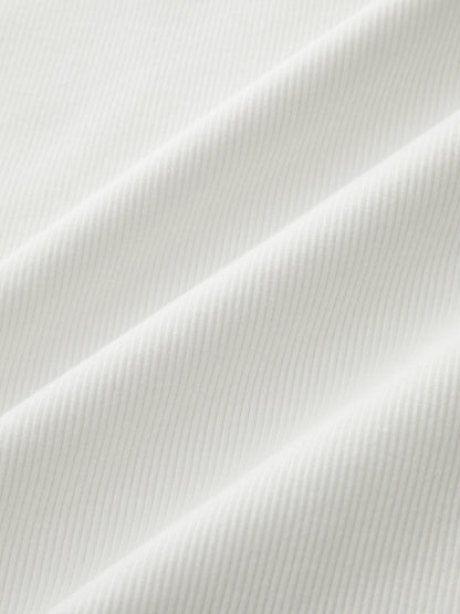Top henley de canalé de manga corta