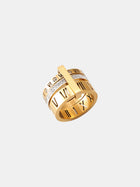 Anillo Tipo Banda con Números Romanos y Brillantes