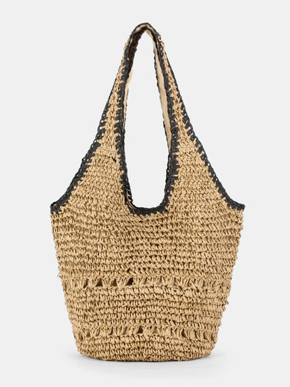 Bolso tote de rafia trenzada con croché | Alice Lune