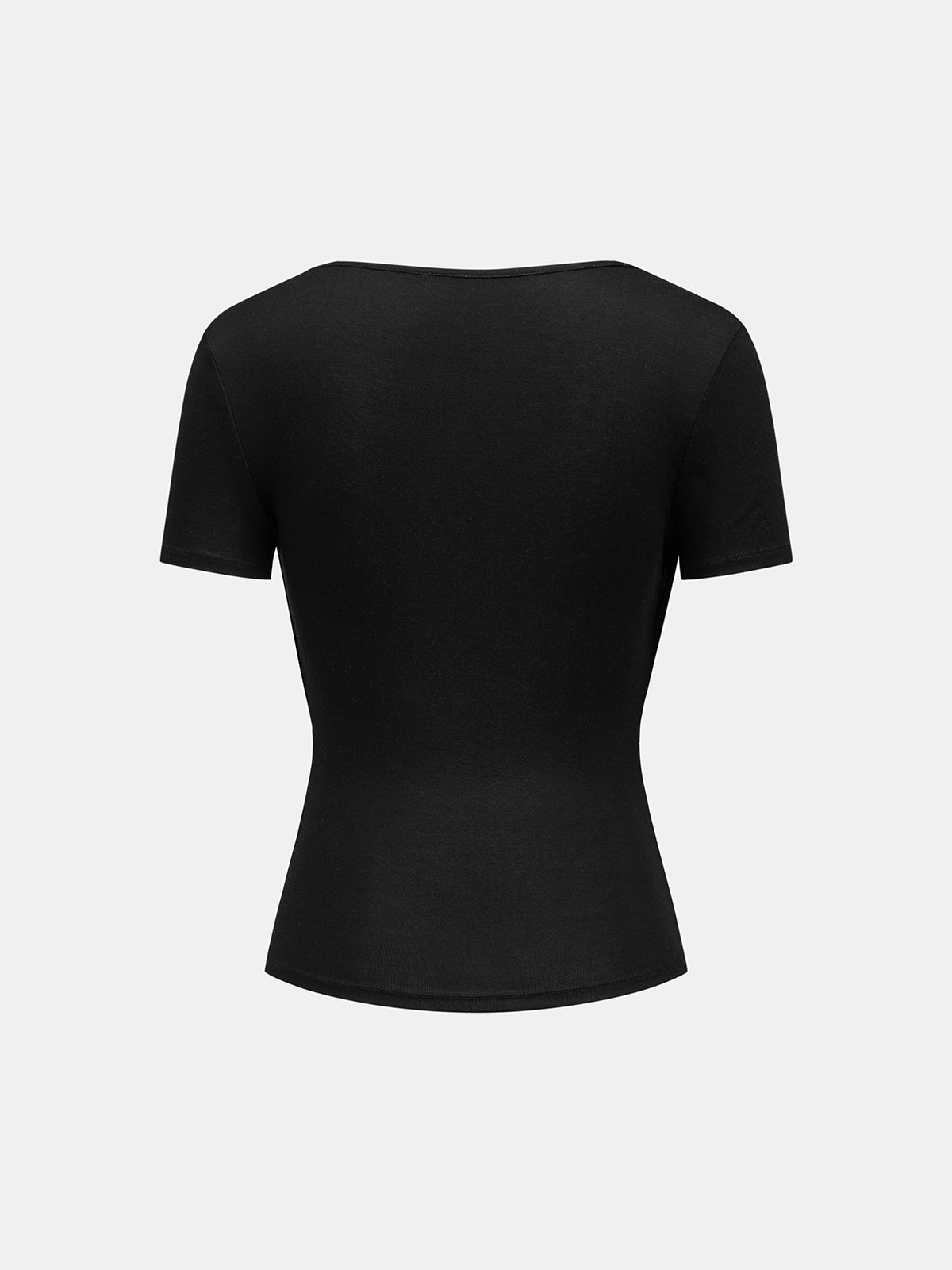 Blusa de manga corta drapeada efecto dos piezas