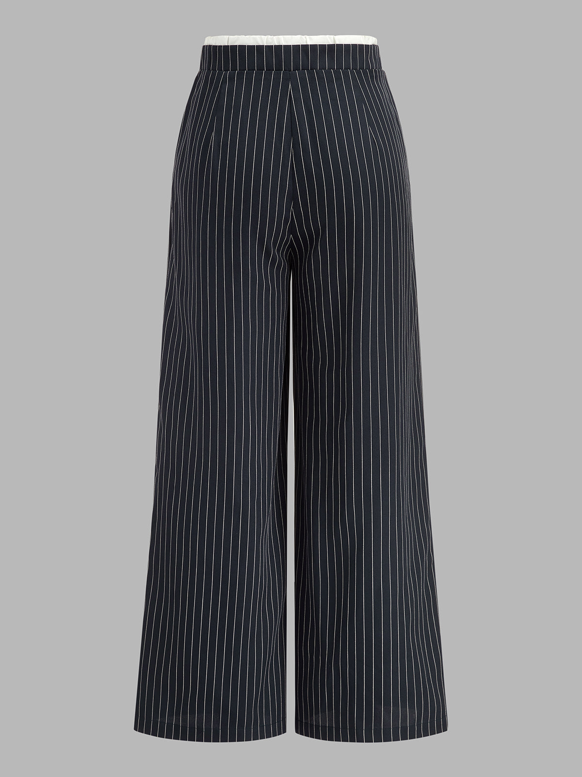 Pantalón de raya diplomática con cintura en contraste y cordón