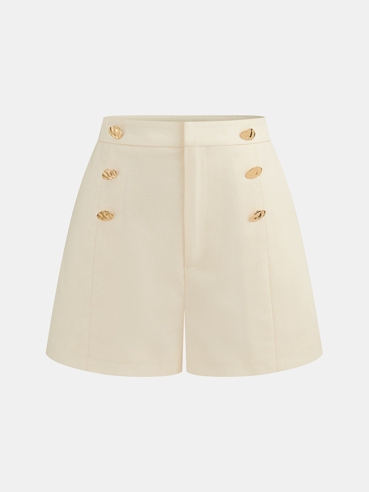 Conjunto de Dos Piezas en Mezcla de Lino con Botones Metálicos y Short