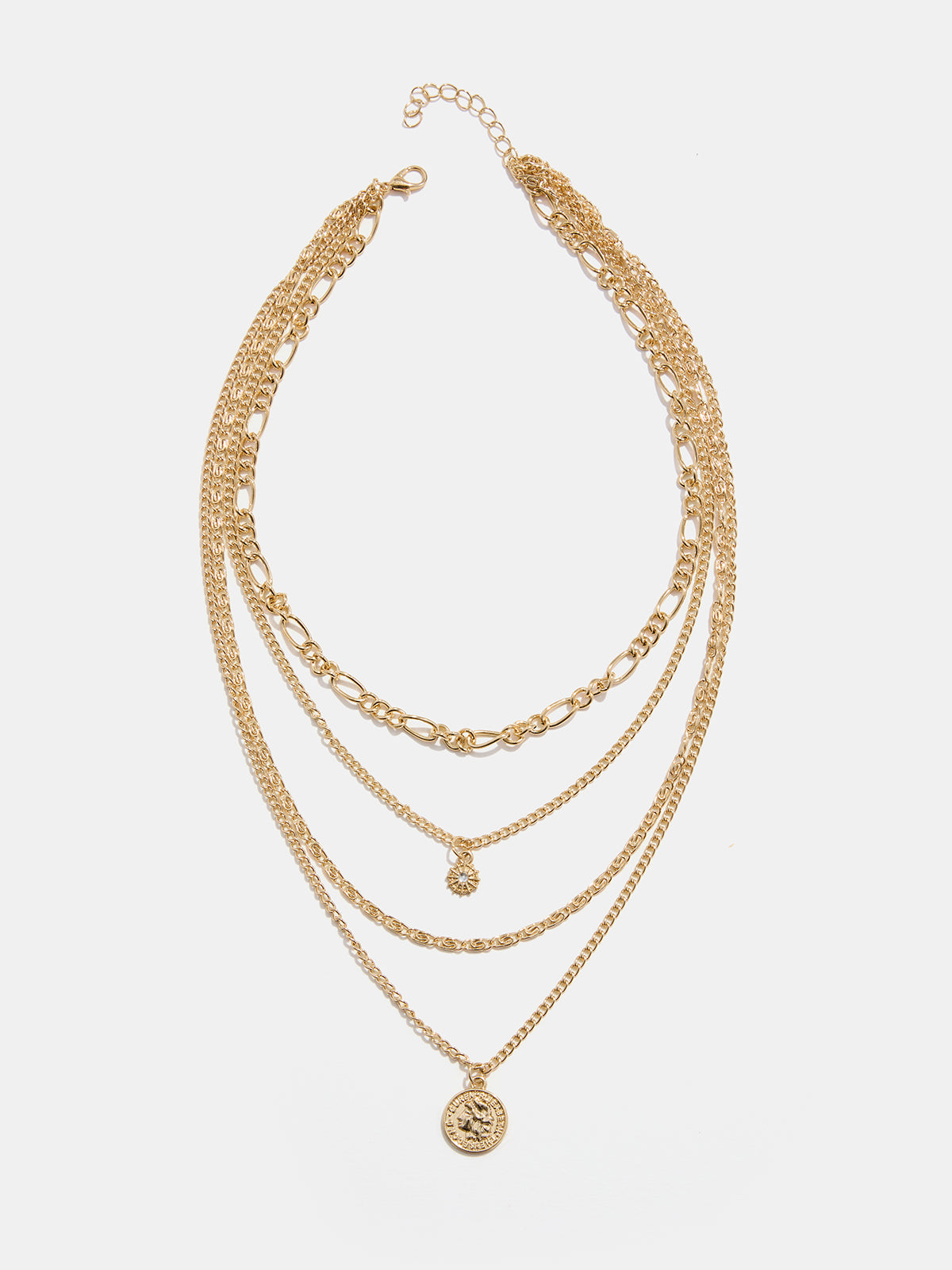 Collar de varias capas con colgante de moneda