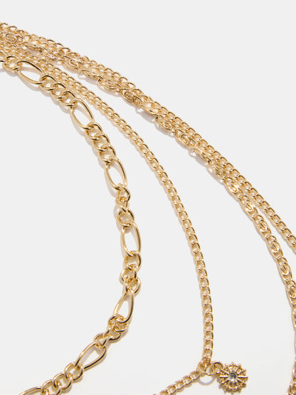 Collar de varias capas con colgante de moneda