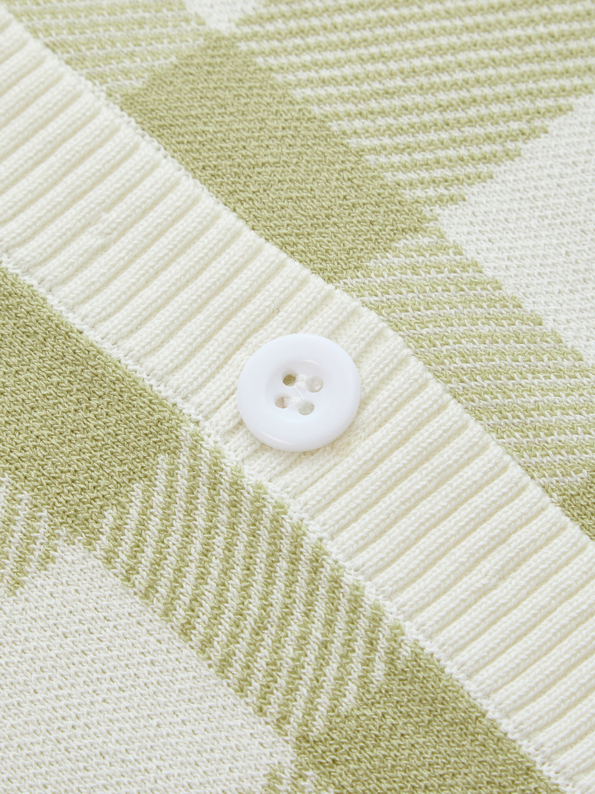 Cardigan de punto de manga corta a cuadros