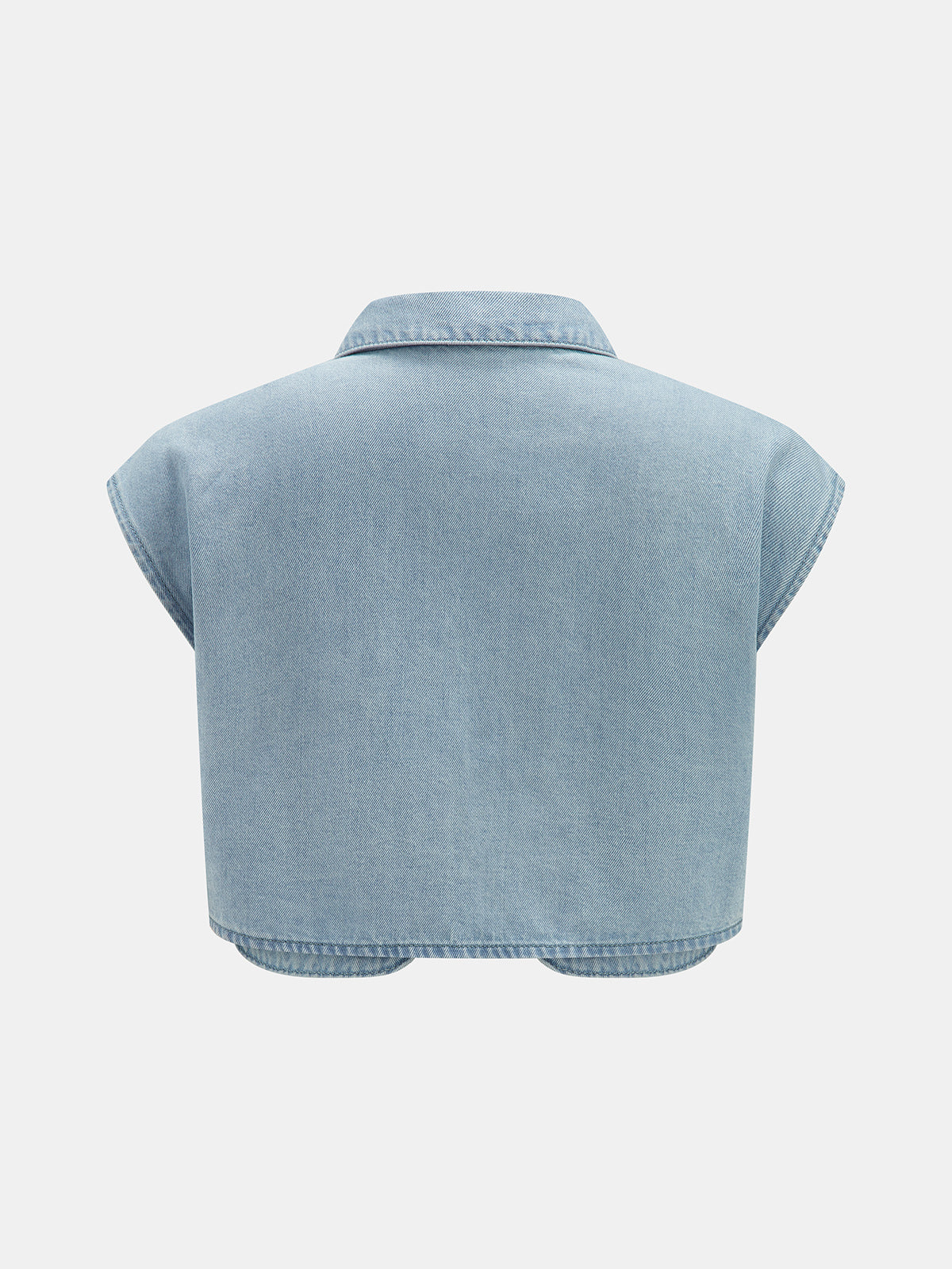 Conjunto de Top Vaquero Sin Mangas y Pantalón Plisado