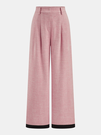 Conjunto de chaleco y pantalón con solapa y ribete en contraste