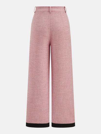 Conjunto de chaleco y pantalón con solapa y ribete en contraste