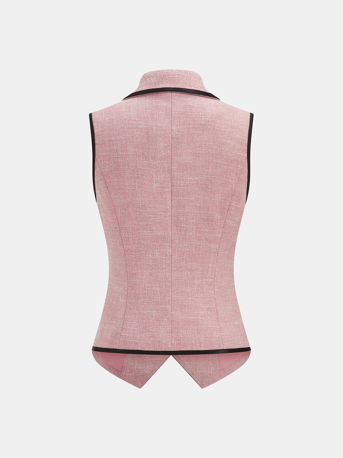 Conjunto de chaleco y pantalón con solapa y ribete en contraste