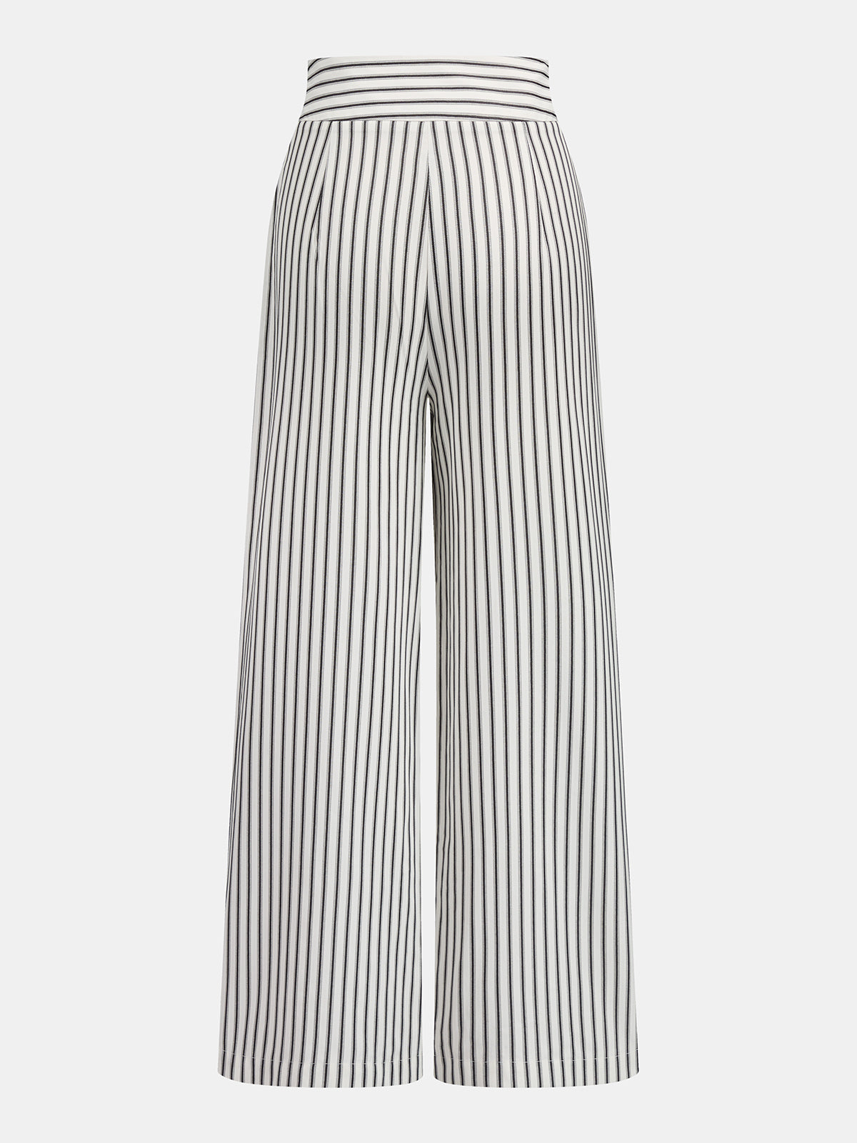 Conjunto de top peplum a rayas con encaje y pantalón