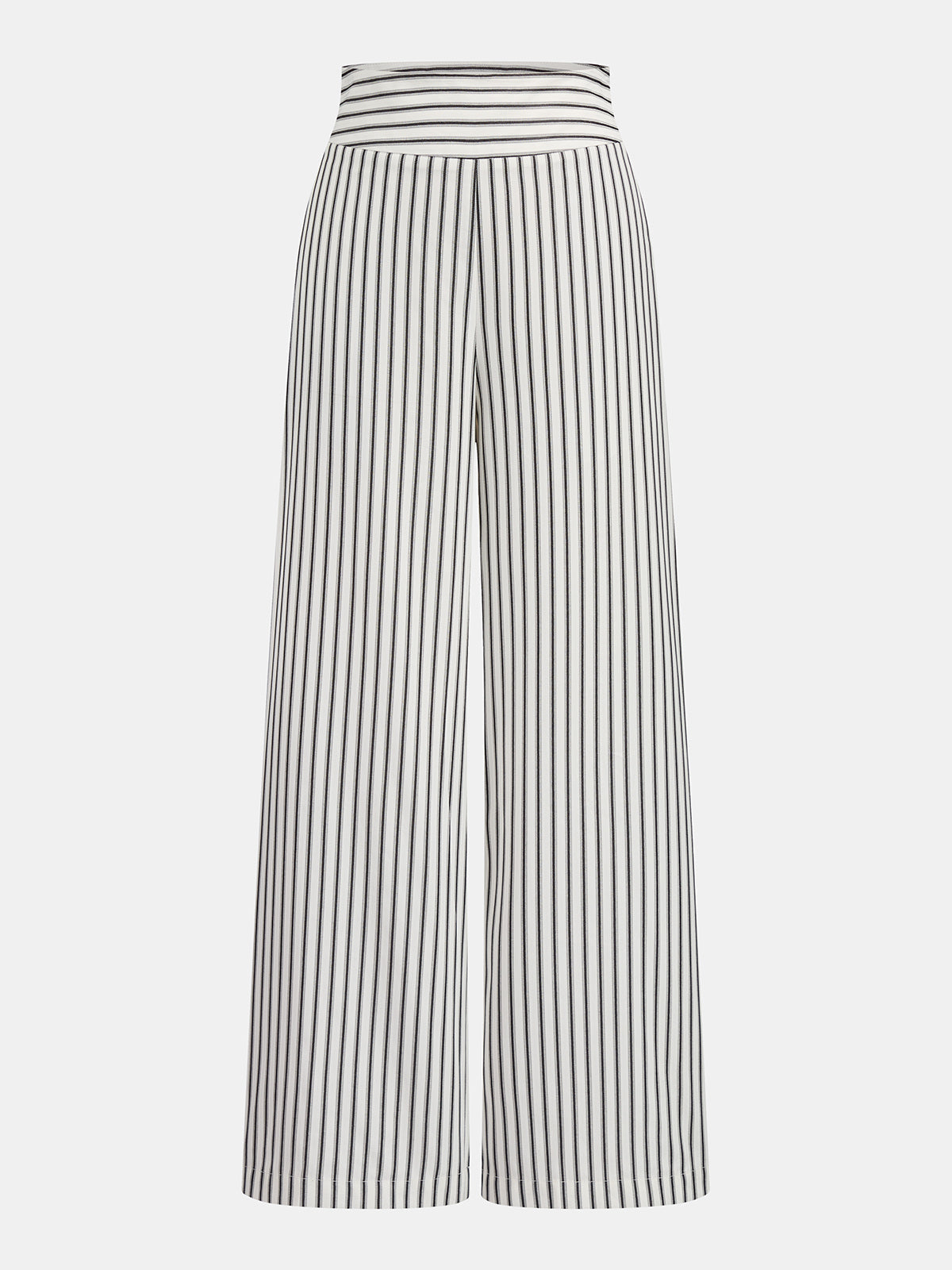 Conjunto de top peplum a rayas con encaje y pantalón