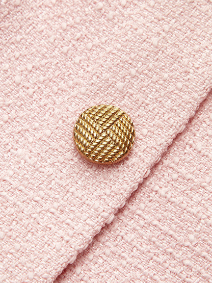Vestido mini de tweed sin mangas con tablas