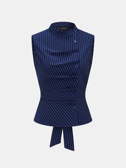 Blusa sin mangas a rayas con cuello alto y lazo en la espalda | Alice Lune