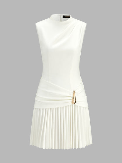 Vestido mini plisado con detalle metálico | Alice Lune