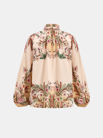 Conjunto de Camisa Estampada Floral y Pantalón Corto con Cinturón