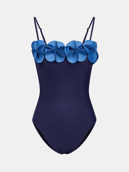 Bañador de una pieza con estampado floral 3D