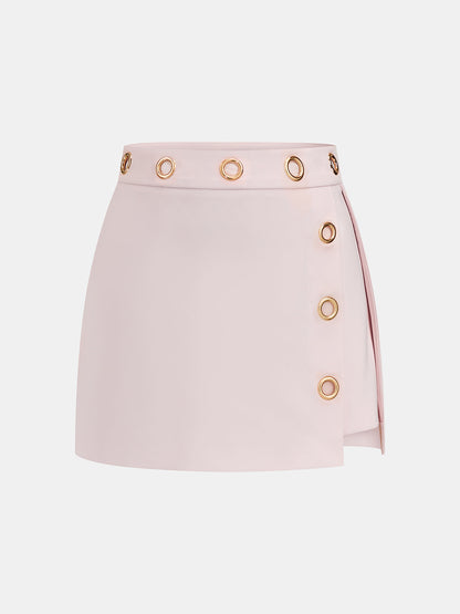 Conjunto de dos piezas con ojales metálicos: top y falda