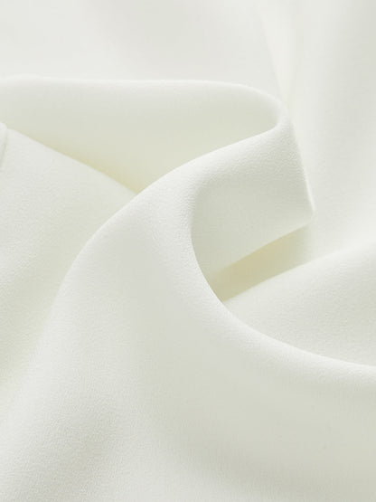 Blusa de manga farol con borde ondulado en contraste