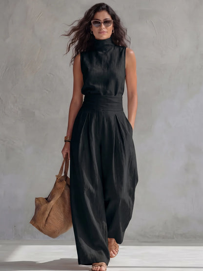María | Conjunto elegante de pantalón ancho y top