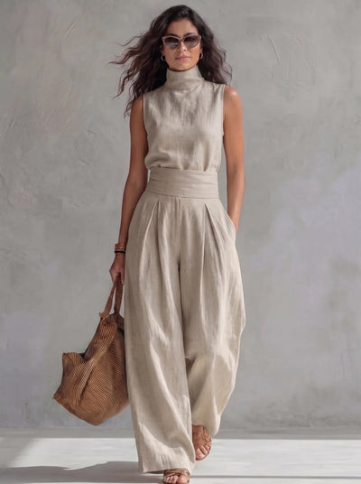 María | Conjunto elegante de pantalón ancho y top