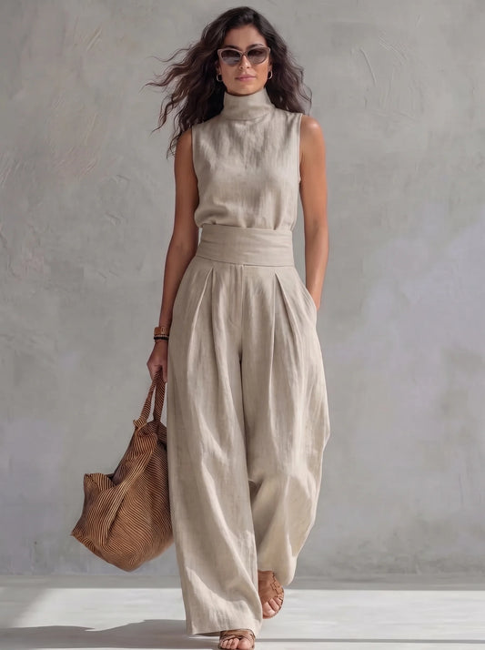 María | Conjunto elegante de pantalón ancho y top