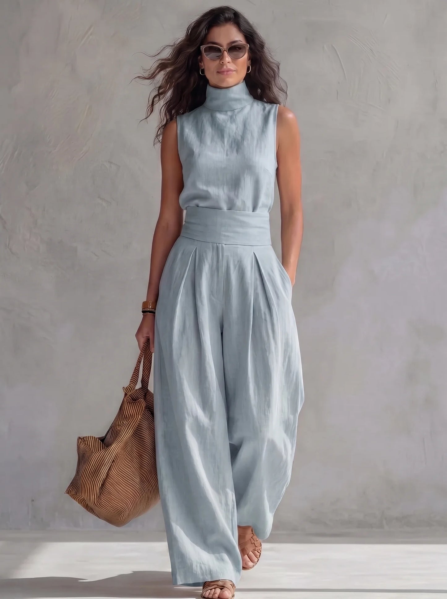 María | Conjunto elegante de pantalón ancho y top