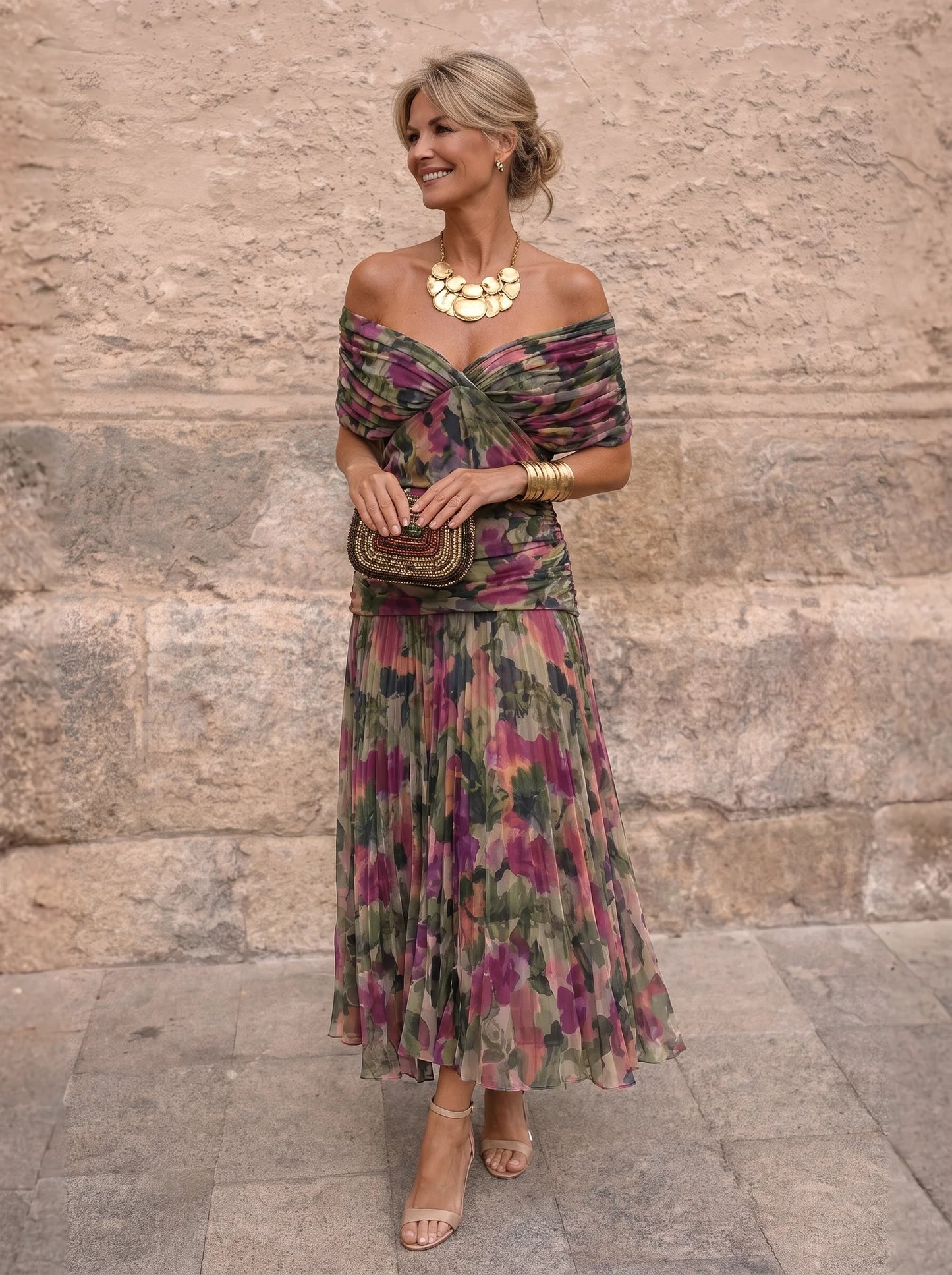 Lydia | Vestido largo con hombros al aire