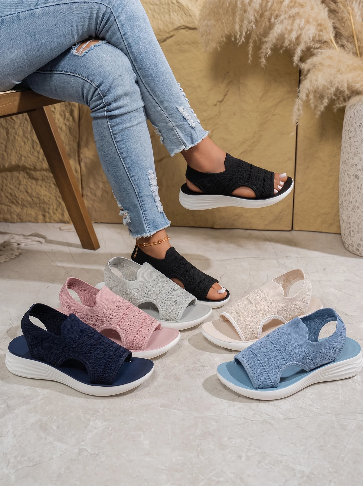 Serena | Sandalias de mujer con plataforma, confeccionadas en un material transpirable