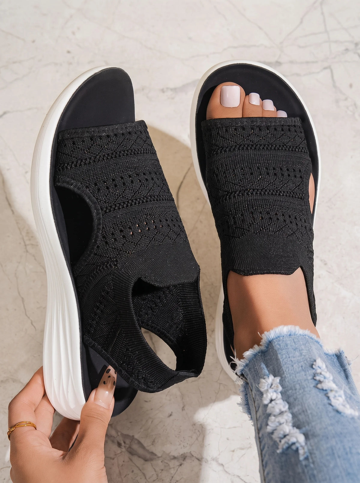 Serena | Sandalias de mujer con plataforma, confeccionadas en un material transpirable