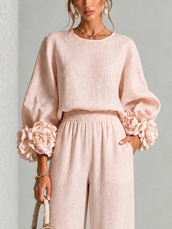 ROSALIE | Conjunto de dos piezas con puños florales