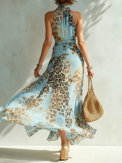 Desiree | Vestido largo glamuroso con estampado animal