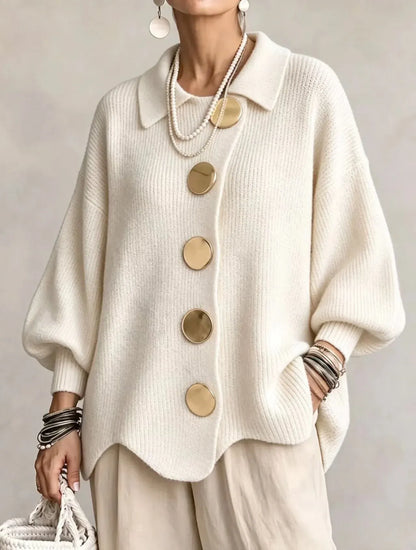 Victoire | Cárdigan oversize con botones grandes dorados