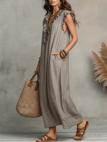 Chiara | Vestido largo bohemio con escote en V