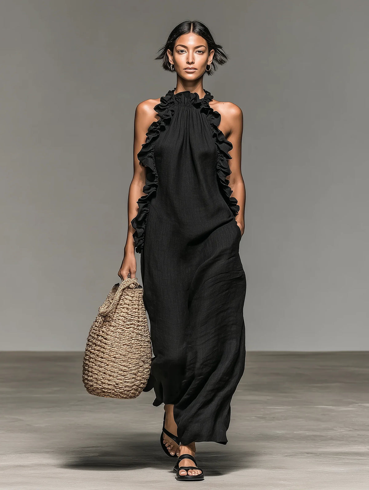 Vestido largo Gladys con bolsillos