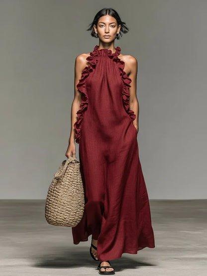 Vestido largo Gladys con bolsillos