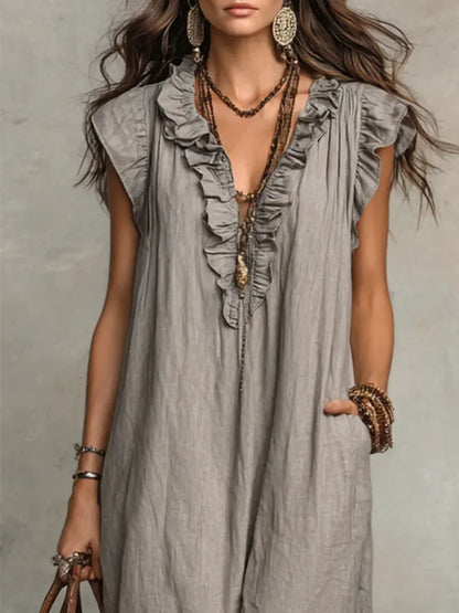 Chiara | Vestido largo bohemio con escote en V