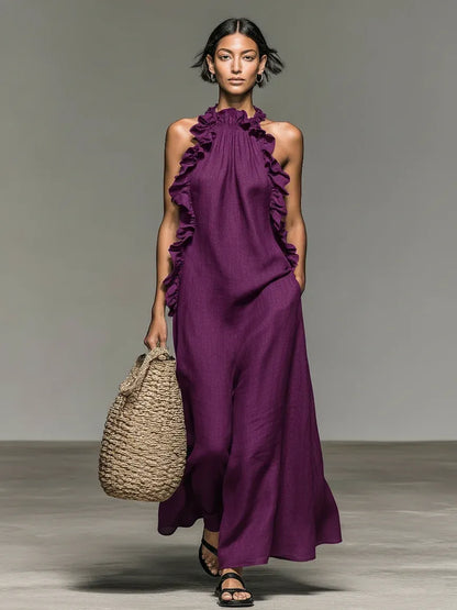 Vestido largo Gladys con bolsillos