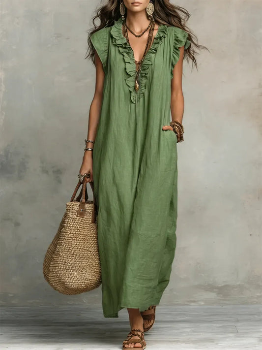 Chiara | Vestido largo bohemio con escote en V