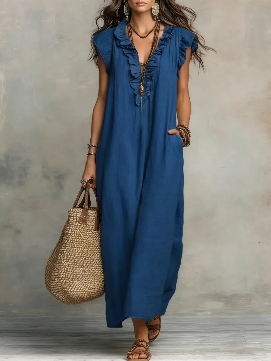 Chiara | Vestido largo bohemio con escote en V
