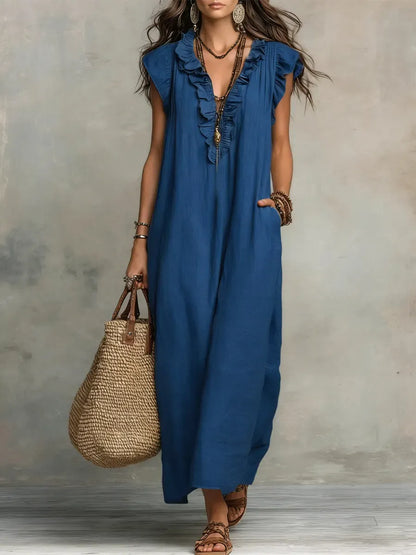 Chiara | Vestido largo bohemio con escote en V